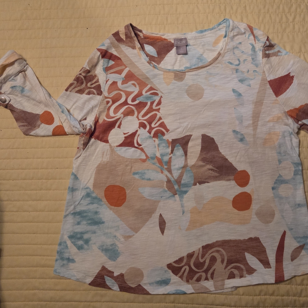 Abstract Patterned Long Sleeve Top